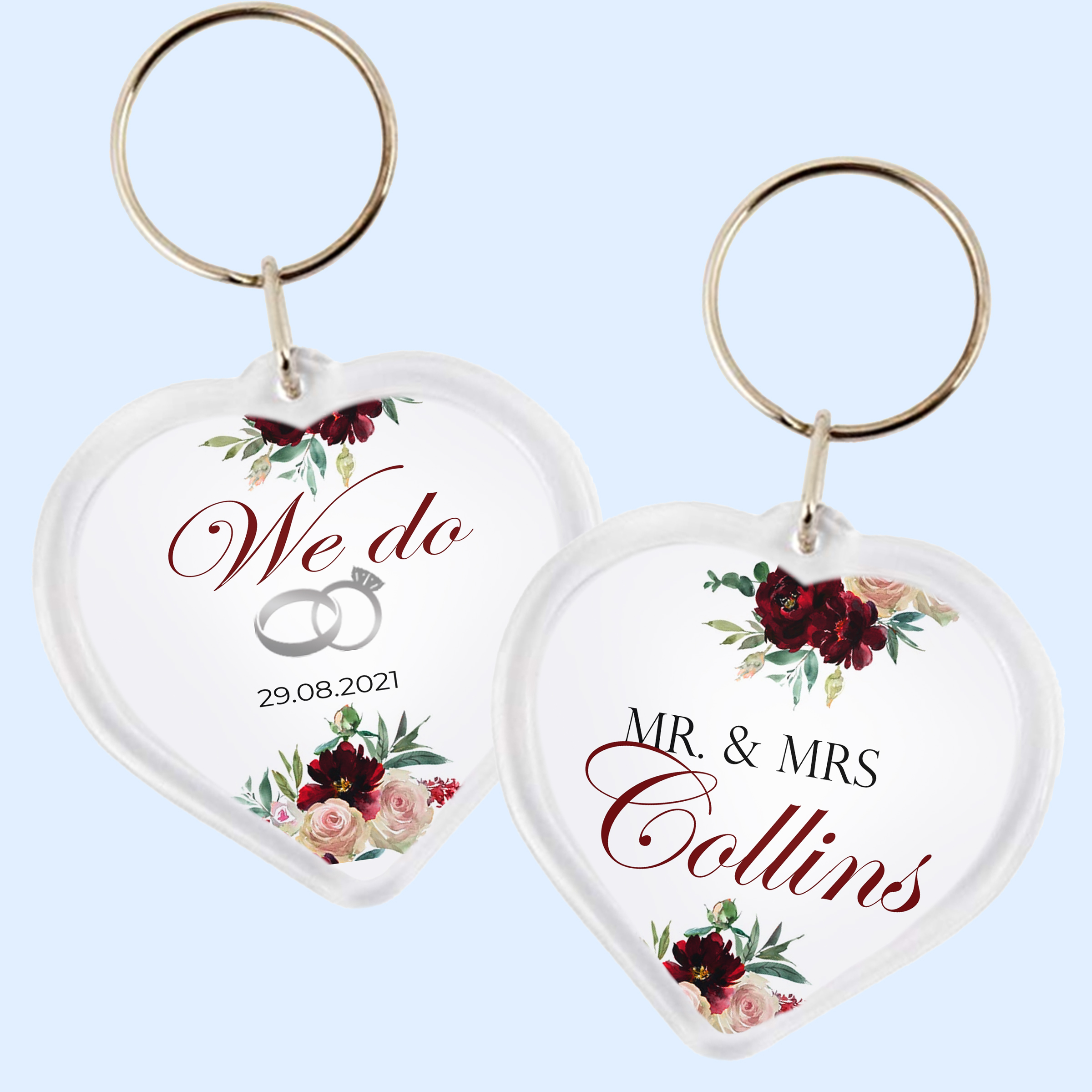 Heart keyring deals wedding favours