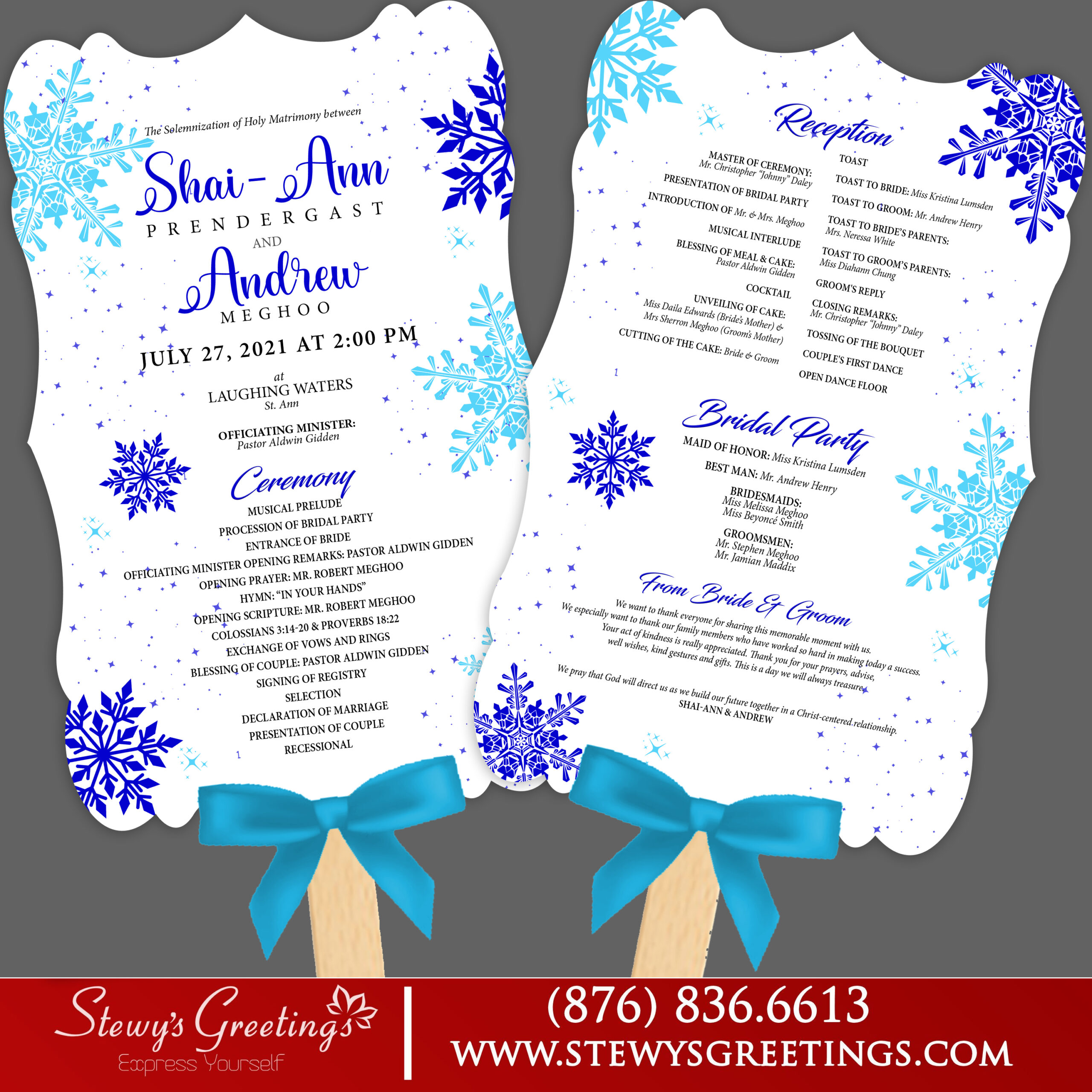 Stick Fan Wedding Program Stewy's Greetings