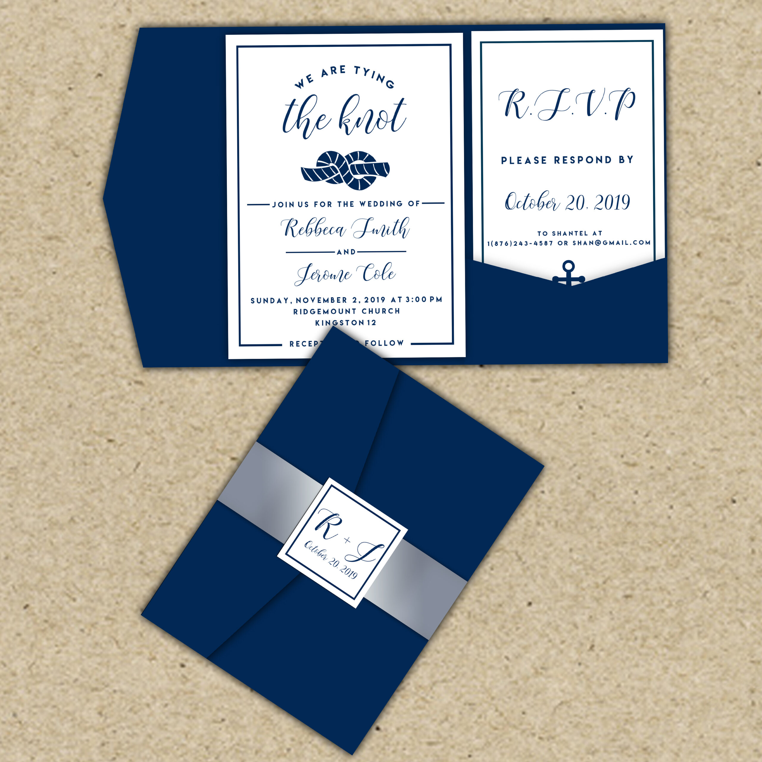 Pocket Fold Wedding Invitation - Stewy's Greetings