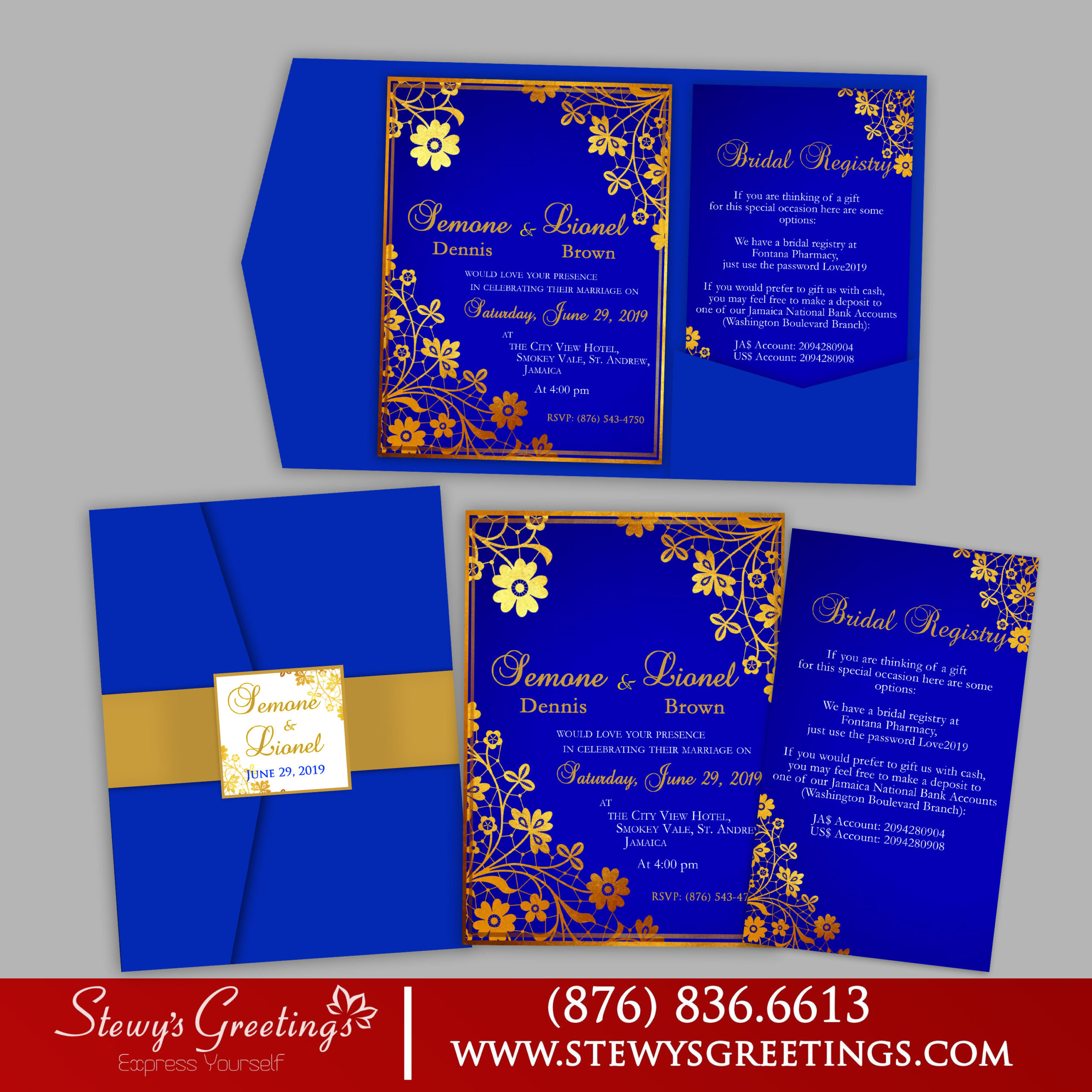 Pocket Fold Wedding Invitation - Stewy's Greetings